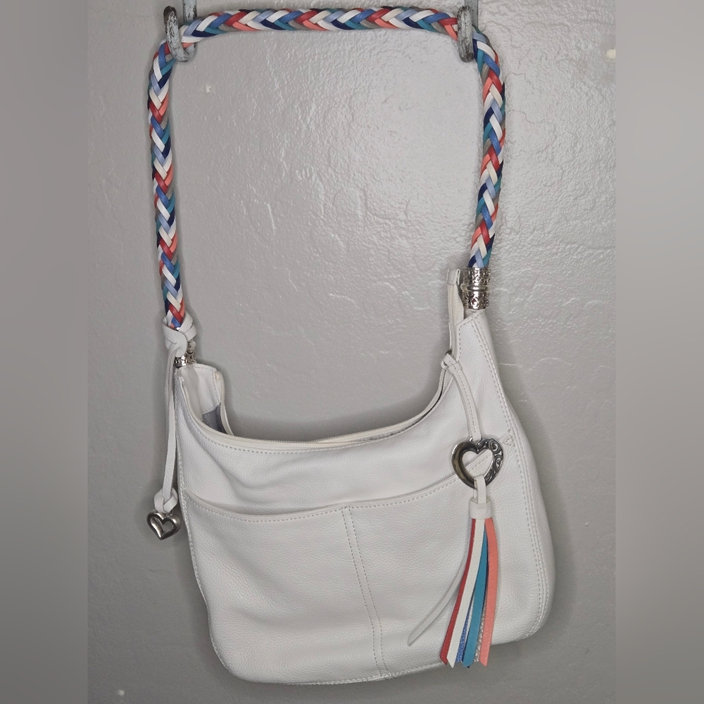 Brighton Barbados Hobo Ziptop Bag with Braided Strap